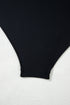 Black Asymmetric Ruffle Shoulder Pleated One Piece Swimsuit